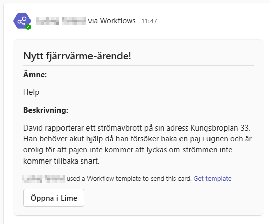 Message example