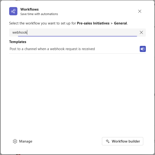 Search for webhook