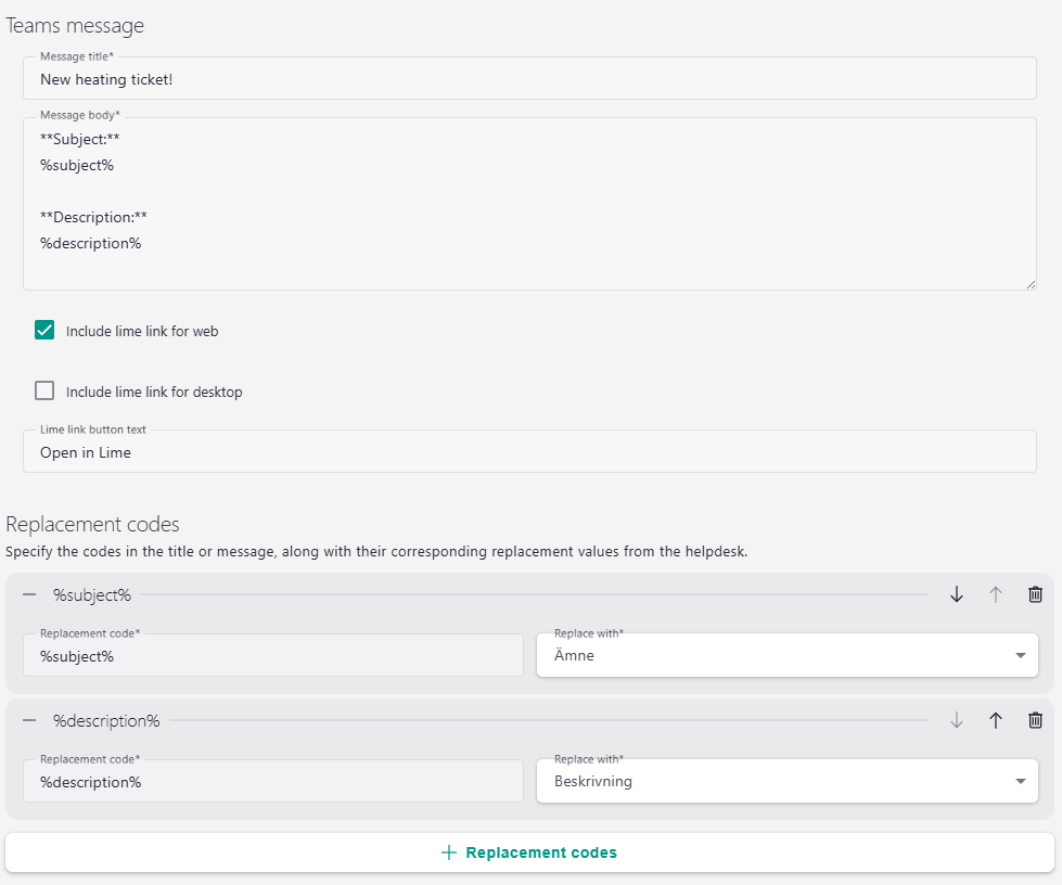 Build message